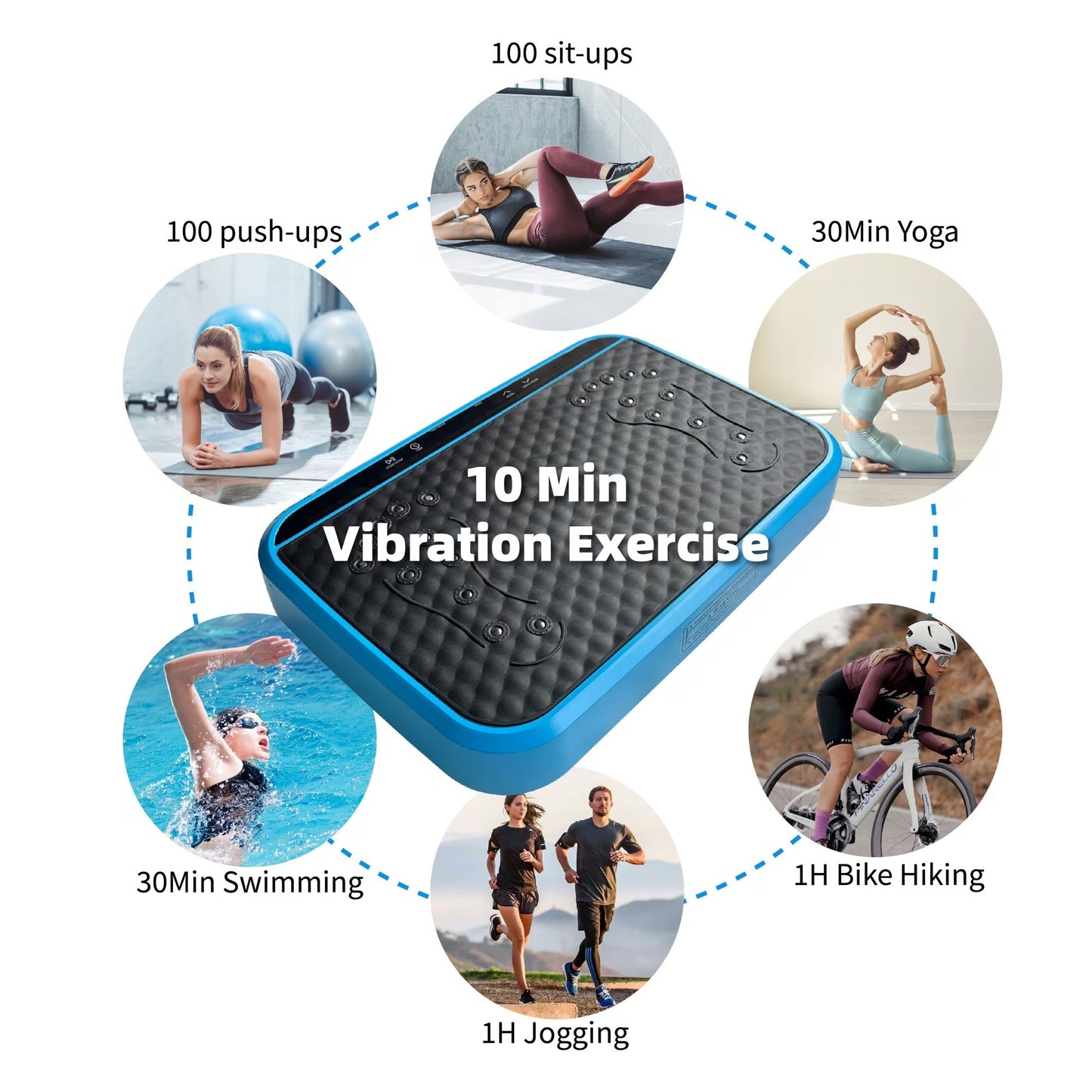 USA Vibration Plate Exercise Machine, Whole Body Fitness Platform For Lymphatic Drainage, Vibrating Shaker Board With 120 Speed Levels, Weight Loss And Fat Burner Workout Equipment For Women And Menwhite