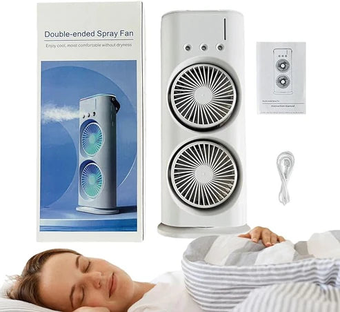 💨 Double Ended Spray Fan – Dual Cooling Power with Mist & Breeze!