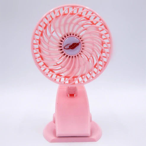 Mini USB Clip Fan – Silent 4-Blade Stroller & Desk Fan, Rechargeable, 3 Speeds, Portable Cooling with USB Output