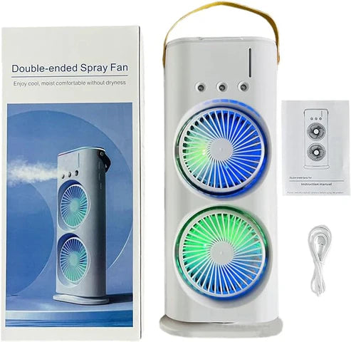 💨 Double Ended Spray Fan – Dual Cooling Power with Mist & Breeze!
