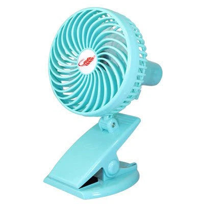 Mini USB Clip Fan – Silent 4-Blade Stroller & Desk Fan, Rechargeable, 3 Speeds, Portable Cooling with USB Output